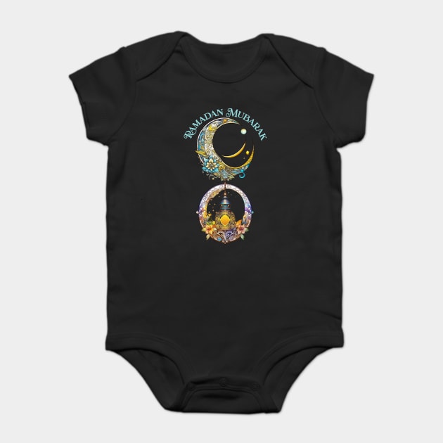 Art Nouveau Ramadan Moon and Lantern Baby Bodysuit by HolidayBug